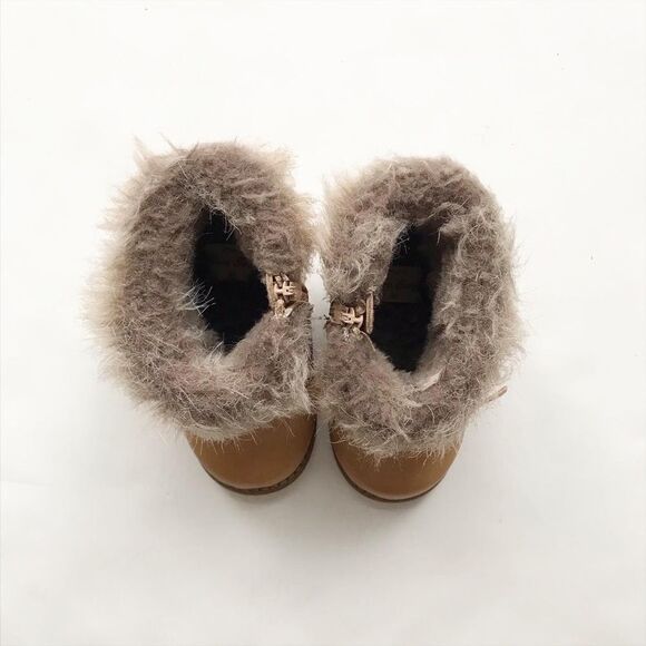 Zara beige faux fur cuffed  ankle  boots EUC  size 20(5) - Picture 3 of 6